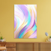 Abstract Roze Lila Turquoise Goud Canvas Afdruk (Insitu (Woonkamer))