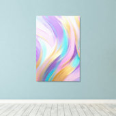 Abstract Roze Lila Turquoise Goud Canvas Afdruk (Insitu (Houten vloer))