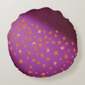 Abstract Roze maanlicht herfstbladeren rozen Rond Kussen (Achterkant)