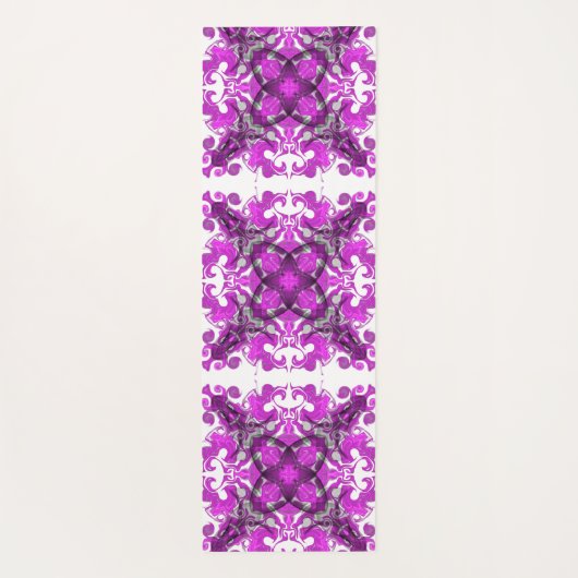 Abstract roze mandala, psychedelische vlinder, yogamat (Achterkant)