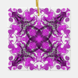 Abstract roze mandala, psychedelische vlinderdraf keramisch ornament