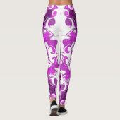 Abstract roze mandala, psychedelische vlinderdraf leggings (Achterkant)