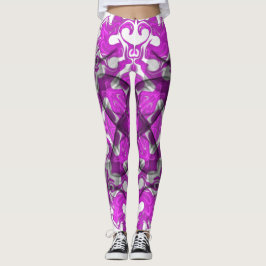 Abstract roze mandala, psychedelische vlinderdraf leggings