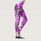 Abstract roze mandala, psychedelische vlinderdraf leggings (Rechts)