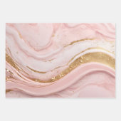 Abstract Roze Marmeren Patroon met Faux Glitter Inpakpapier Vel (Voorkant 3)