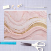 Abstract Roze Marmeren Patroon met Faux Glitter Tissuepapier (Craft)