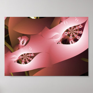 Abstract Roze Maskerade Masker Fractale Kunst Poster