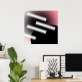 Abstract Roze met Lichtstralen AP0005 Poster (Thuiskantoor)