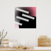 Abstract Roze met Lichtstralen AP0005 Poster (Keuken)