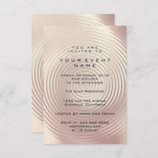 Abstract Roze Metallic Roos Circle Formal Kaart (Voorkant / Achterkant)