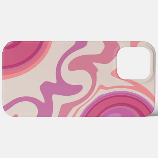 Abstract Roze Modern Swirls Plezier in Case-Mate iPhone Case (Achterkant (horizontaal))
