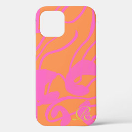Abstract Roze Monogram Hoesje-Mate iPhone Case