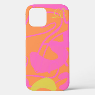 Abstract Roze Monogram Hoesje-Mate iPhone Case