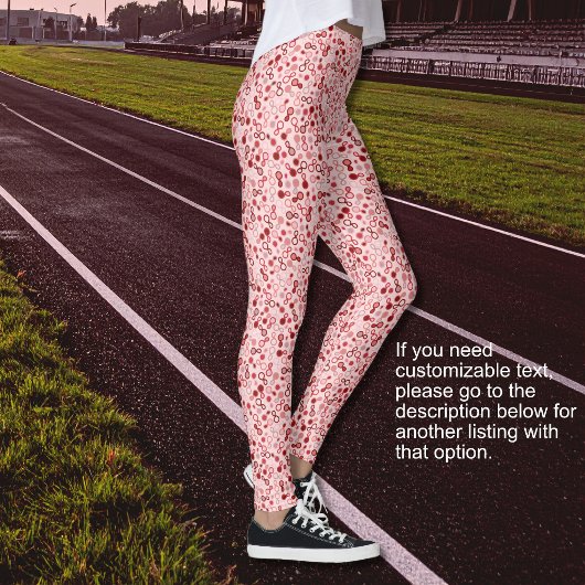 Abstract Roze naar Rode Lussen - Geen Tekst Optie Leggings