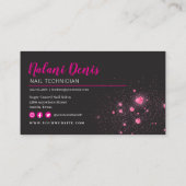 Abstract roze nagelkunstenaarsVisitekaartje Visitekaartje (Achterkant)