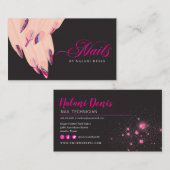 Abstract roze nagelkunstenaarsVisitekaartje Visitekaartje (Voorkant / Achterkant)