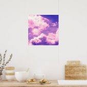 Abstract roze nebula Clouds Patroon Poster (Keuken)