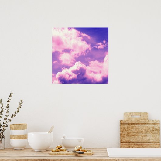 Abstract roze nebula Clouds Patroon Poster (Keuken)