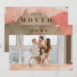 Abstract Roze Nieuw Huis voor Feestdagen Foto Verh Feestdagenkaart