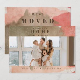 Abstract Roze Nieuw Huis voor Feestdagen Foto Verh Feestdagenkaart