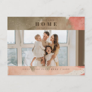 Abstract Roze Nieuw Huis voor Feestdagen Foto's ve Briefkaart