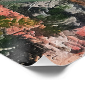 Abstract roze Oerwoud Kattenlandschap Perfect Poster (Hoek)