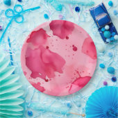 Abstract Roze op Roze Papieren Bordje (Feest)
