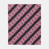 Abstract roze op zwart fleece deken (Voorkant)