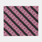 Abstract roze op zwart fleece deken (Voorkant (Horizontaal))