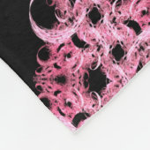Abstract roze op zwart fleece deken (Hoek)