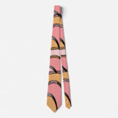 Abstract roze oranje handgetekend patroon stropdas (Voorkant)