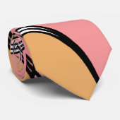 Abstract roze oranje handgetekend patroon stropdas (Opgerold)