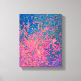 Abstract, roze, Paars en blauw, alcoholinkt Canvas Afdruk