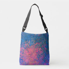 Abstract, roze, Paars en blauw, alcoholinkt Crossbody Tas