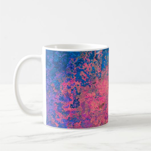 Abstract, roze, Paars en blauw, alcoholinkt Koffiemok (Links)