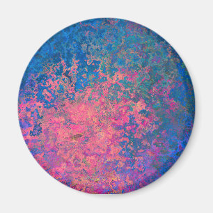 Abstract, roze, Paars en blauw, alcoholinkt Magneet