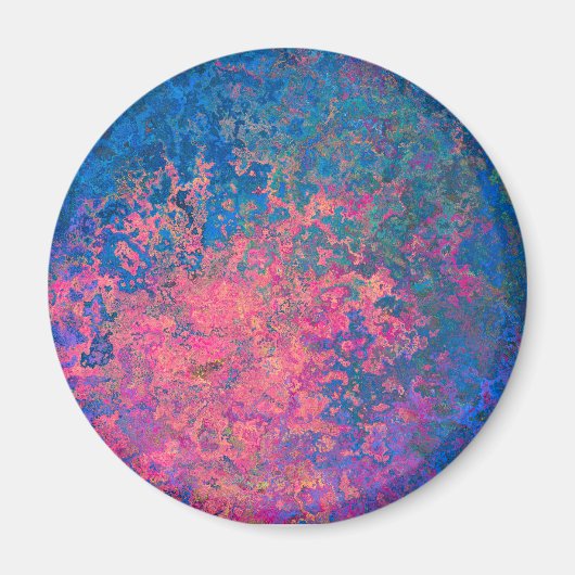 Abstract, roze, Paars en blauw, alcoholinkt Magneet (Voorkant)