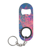 Abstract, roze, Paars en blauw, alcoholinkt Mini Flessenopener (Voorkant)