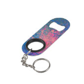 Abstract, roze, Paars en blauw, alcoholinkt Mini Flessenopener (Achterkant Gekanteld)