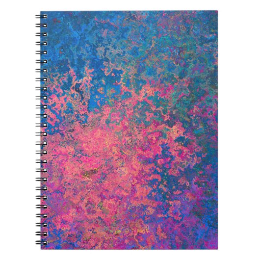 Abstract, roze, Paars en blauw, alcoholinkt Notitieboek (Voorkant)