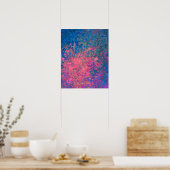 Abstract, roze, Paars en blauw, alcoholinkt Poster (Keuken)