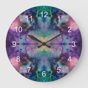 Abstract Roze Paars en Blauwgroen Grote Klok