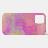 Abstract roze, paars en goud Case-Mate iPhone case (Achterkant (horizontaal))