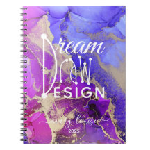 Abstract Roze Paars Gold Art-Notitieboek