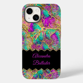 Abstract Roze Paars Teal Goud  Case-Mate iPhone 14 Hoesje