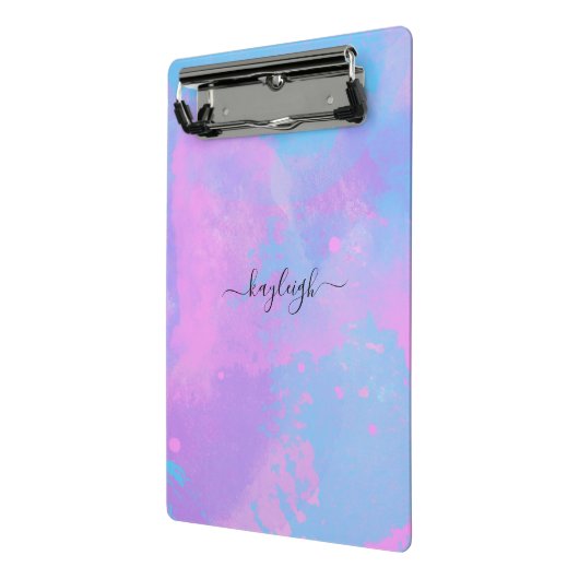 Abstract Roze Paars Turquoise Mini Klembord (Angled2)