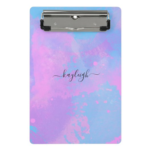 Abstract Roze Paars Turquoise Mini Klembord (Voorkant)