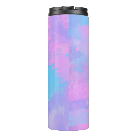 Abstract Roze Paars Turquoise Thermosbeker (Achterkant)