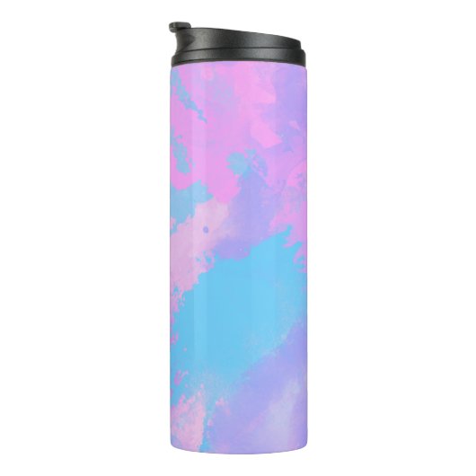 Abstract Roze Paars Turquoise Thermosbeker (Geroteerd rechts)