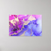 Abstract Roze Paarse Alcohol Inkt Origineel Canvas Afdruk (Voorkant)